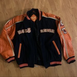 New Marc Ecko leather/wool varsity jacket